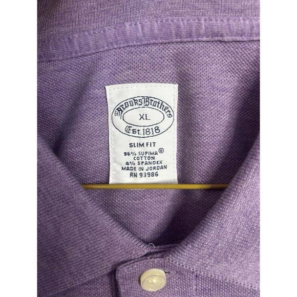 Brooks Brothers Men's XL Polo Shirt Supima Cotton Original Fit Light Purple - Picture 3 of 7